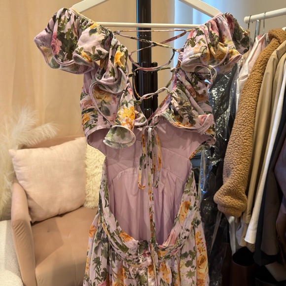 Floral Lavender Maxi Dress - Picture 4 of 4